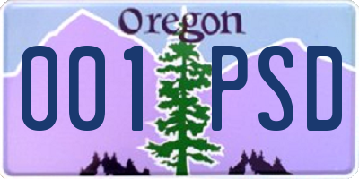 OR license plate 001PSD