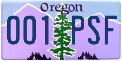 OR license plate 001PSF