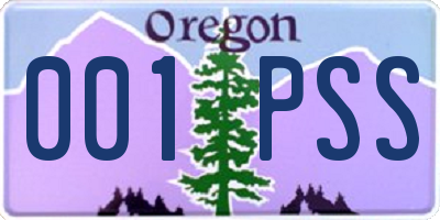 OR license plate 001PSS