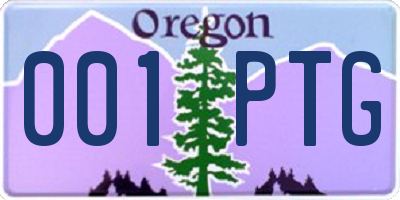 OR license plate 001PTG