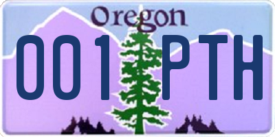 OR license plate 001PTH