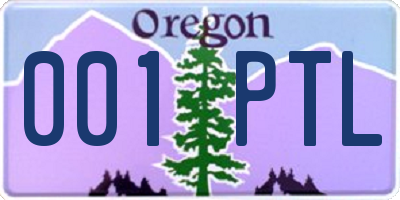 OR license plate 001PTL