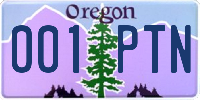 OR license plate 001PTN