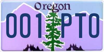 OR license plate 001PTO