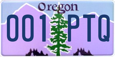 OR license plate 001PTQ