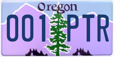 OR license plate 001PTR