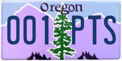 OR license plate 001PTS