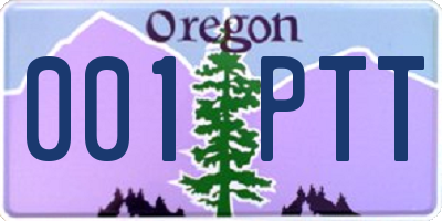 OR license plate 001PTT