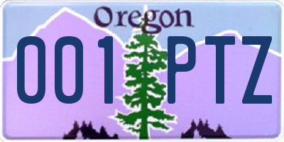 OR license plate 001PTZ