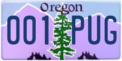 OR license plate 001PUG