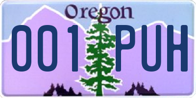 OR license plate 001PUH