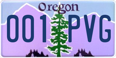 OR license plate 001PVG