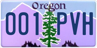 OR license plate 001PVH