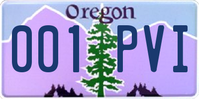 OR license plate 001PVI