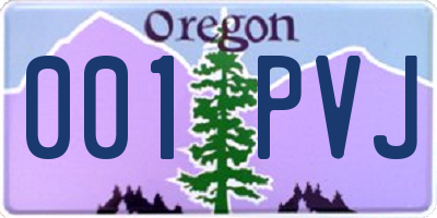 OR license plate 001PVJ