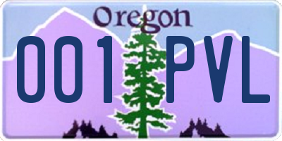 OR license plate 001PVL