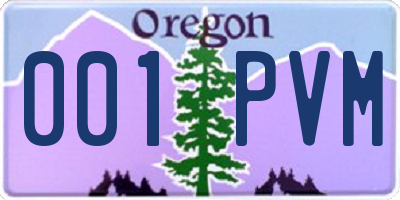 OR license plate 001PVM