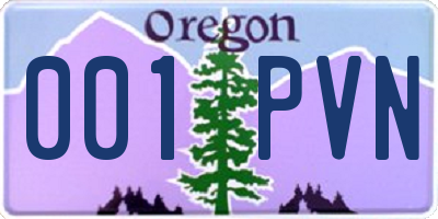 OR license plate 001PVN