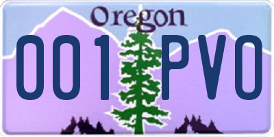 OR license plate 001PVO