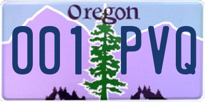 OR license plate 001PVQ