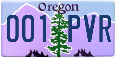 OR license plate 001PVR