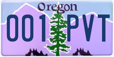 OR license plate 001PVT