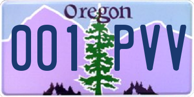 OR license plate 001PVV