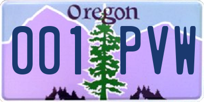 OR license plate 001PVW