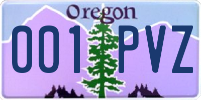 OR license plate 001PVZ