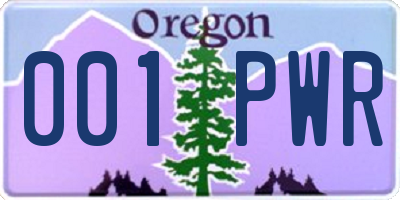 OR license plate 001PWR