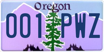 OR license plate 001PWZ