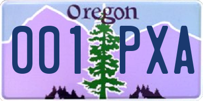 OR license plate 001PXA