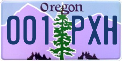 OR license plate 001PXH