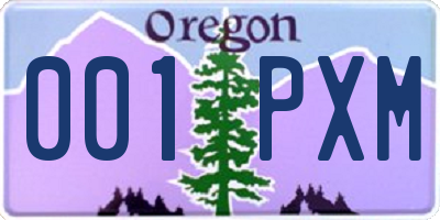 OR license plate 001PXM