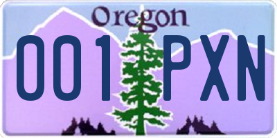 OR license plate 001PXN