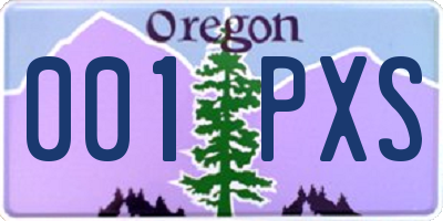 OR license plate 001PXS