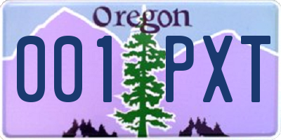 OR license plate 001PXT