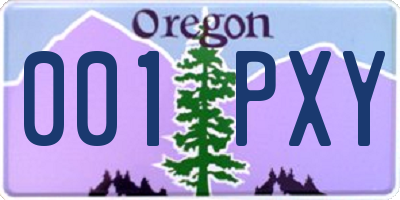 OR license plate 001PXY