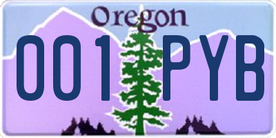 OR license plate 001PYB