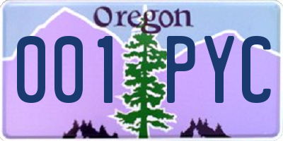 OR license plate 001PYC