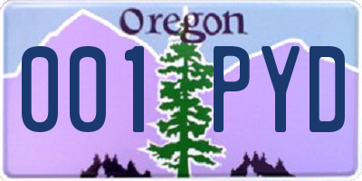 OR license plate 001PYD