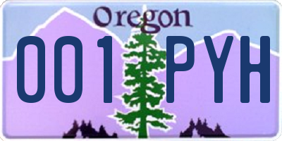 OR license plate 001PYH