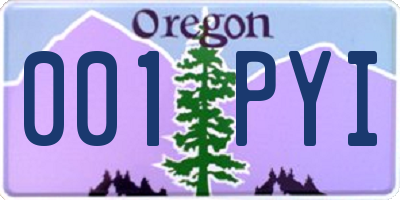 OR license plate 001PYI