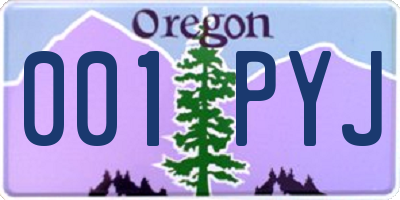 OR license plate 001PYJ