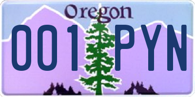 OR license plate 001PYN