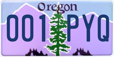 OR license plate 001PYQ