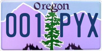 OR license plate 001PYX