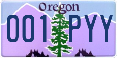 OR license plate 001PYY