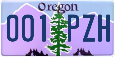 OR license plate 001PZH