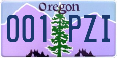 OR license plate 001PZI